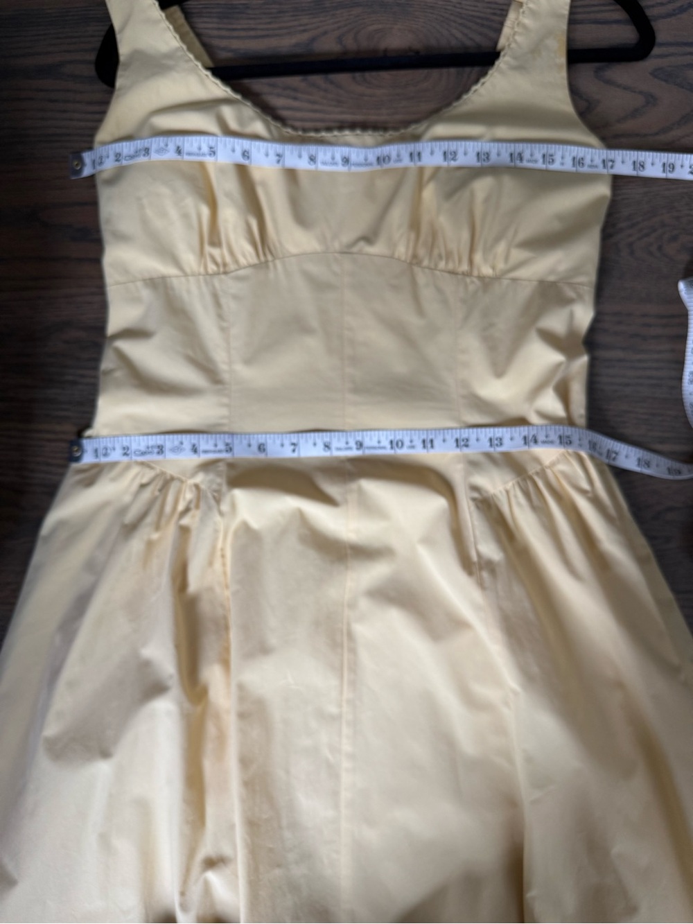 Abercrombie & Fitch 100% Cotton A&F Bra-Free Dylan Midi Dress in sunny yellow,M - Picture 9 of 10